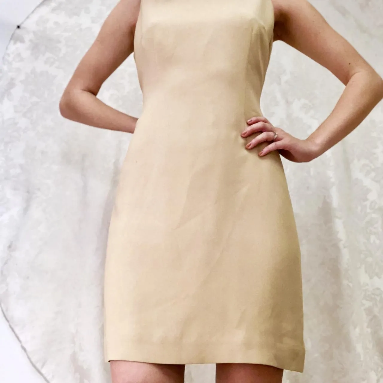 100% PURE SILK TAFFETA fabric 35 momme CREAMY GOLD colour 54&quot; wide TAF305[2]