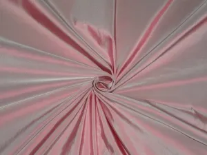 100% Pure SILK TAFFETA FABRIC Iridescent Pink x Ivory color 54&quot; wide  by they yard
