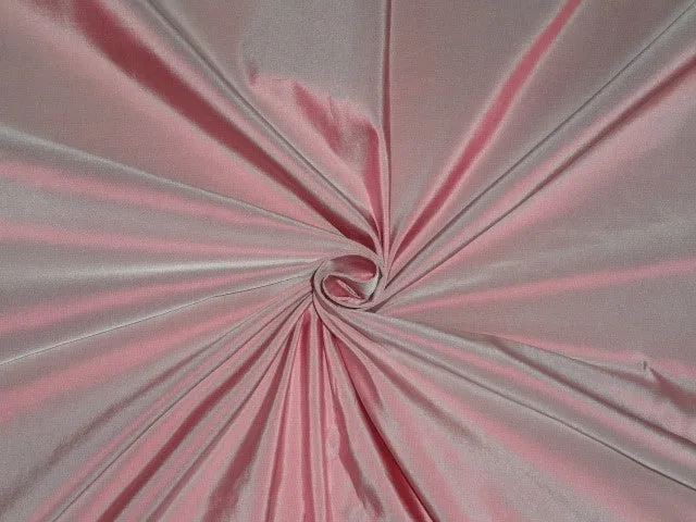 100% Pure SILK TAFFETA FABRIC Iridescent Pink x Ivory color 54&quot; wide  by they yard
