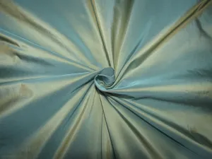 100% Silk taffeta fabric 54&quot;wide iridescent sea blue x gold 40MM TAF302