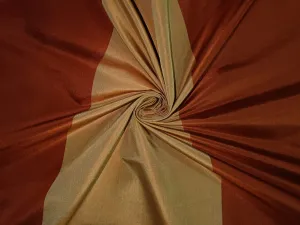 100% SILK TAFFETA Rust Orange & Sand Gold colour stripe FABRIC~Width 54" wide Taf#S41