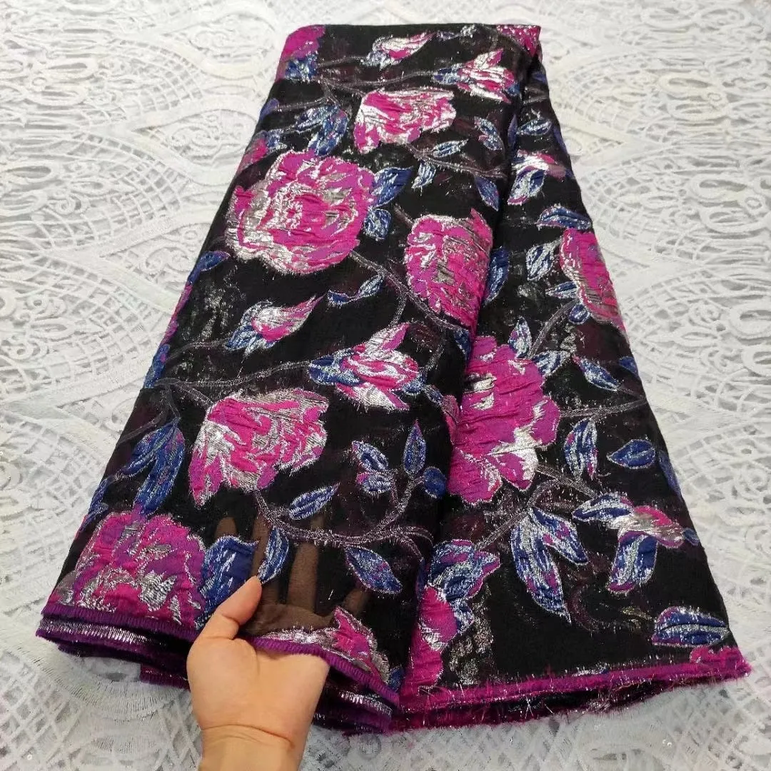 5 YARDS / 5 COLORS / Semi Sheer Watercolor Floral Viscose Jacquard Brocade Woven Fashion Jacket Dress Fabric