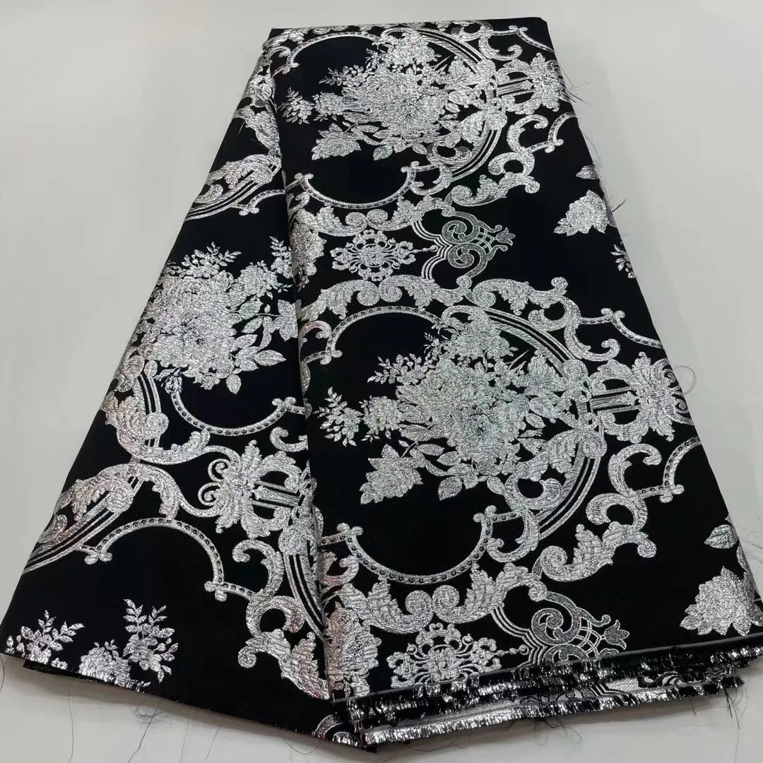 5 YARDS / 8 COLORS / Contrasting Royal Damask Floral Viscose Jacquard Brocade Woven Fashion Jacket Dress Fabric