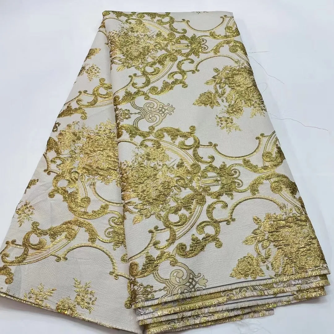 5 YARDS / 8 COLORS / Contrasting Royal Damask Floral Viscose Jacquard Brocade Woven Fashion Jacket Dress Fabric