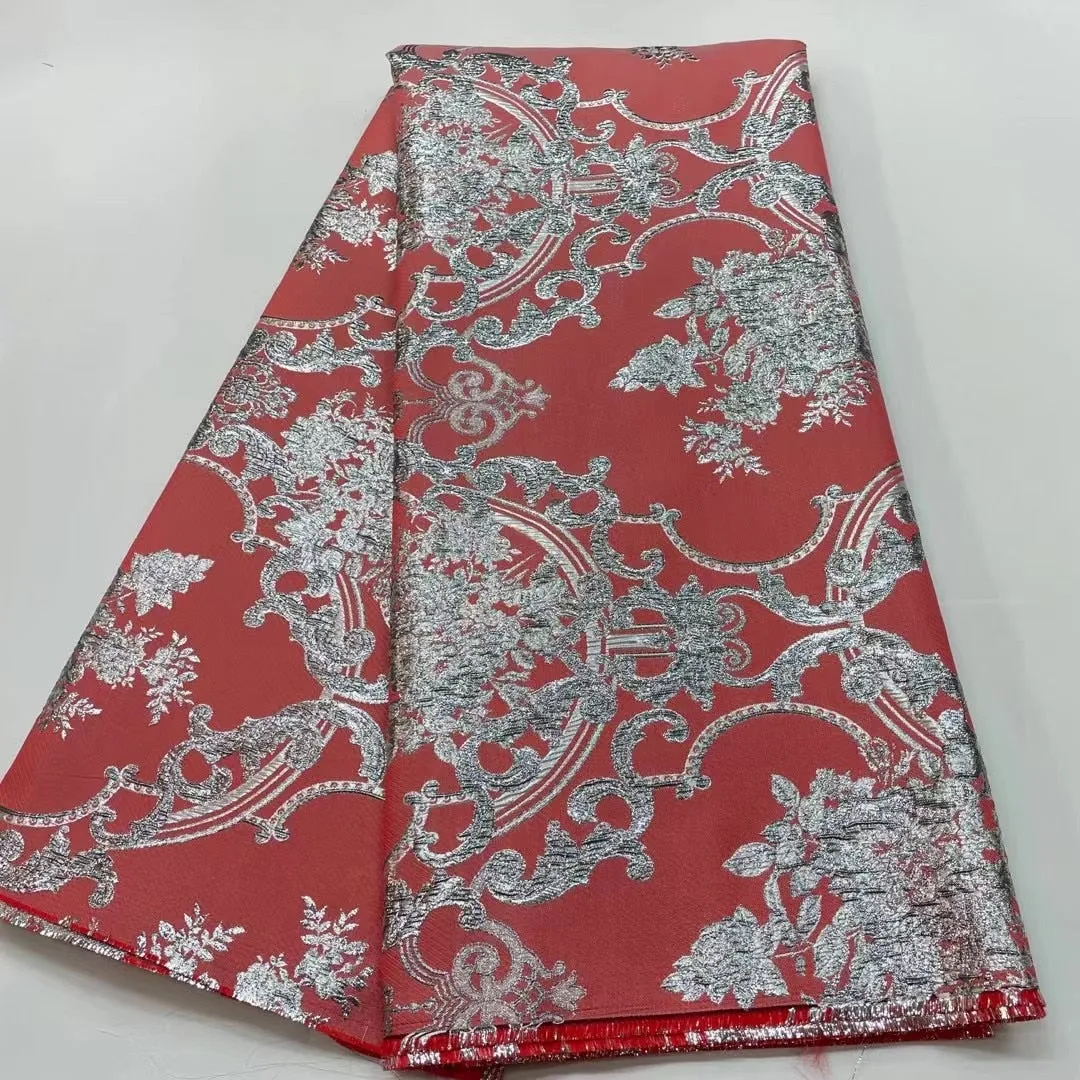 5 YARDS / 8 COLORS / Contrasting Royal Damask Floral Viscose Jacquard Brocade Woven Fashion Jacket Dress Fabric