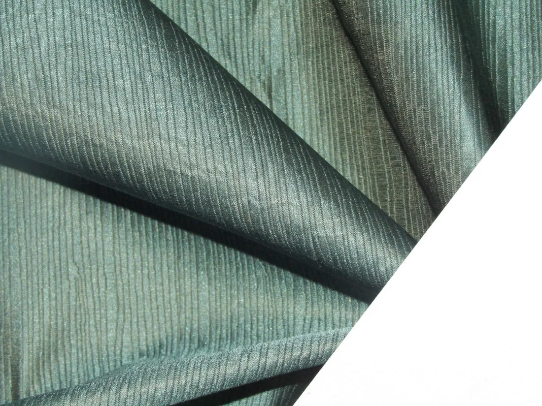 50% Silk 50% Cotton Linen Jacquard  stripes 54" wide Deep Sea Green color TAFNEWS15