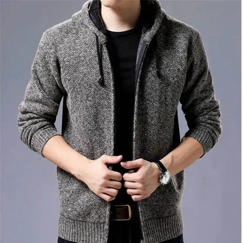 Aidase 2024 New Men's Sweaters Autumn Winter Warm Zipper Cardigan Sweaters Man Casual Knitwear Sweatercoat male clothe