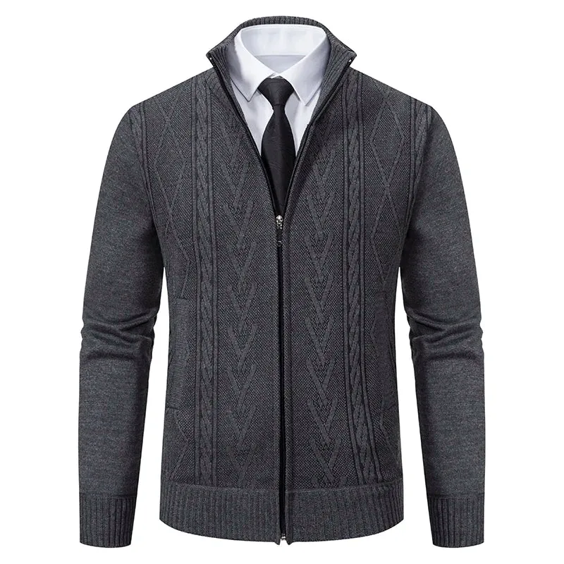 Aidase 2024 New Men's Sweaters Autumn Winter Warm Zipper Cardigan Sweaters Man Casual Knitwear Sweatercoat male clothe