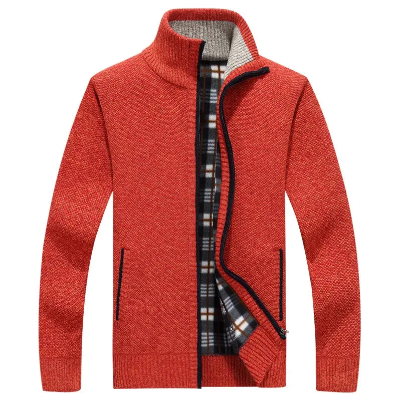 Aidase 2024 New Men's Sweaters Autumn Winter Warm Zipper Cardigan Sweaters Man Casual Knitwear Sweatercoat male clothe