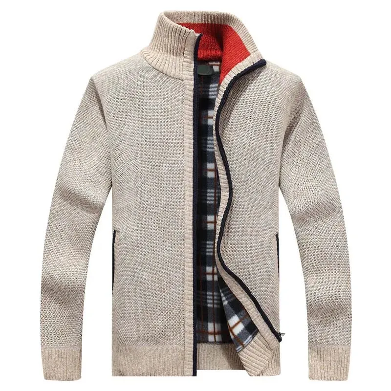Aidase 2024 New Men's Sweaters Autumn Winter Warm Zipper Cardigan Sweaters Man Casual Knitwear Sweatercoat male clothe