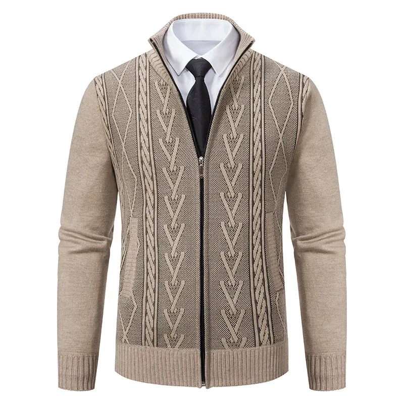 Aidase 2024 New Men's Sweaters Autumn Winter Warm Zipper Cardigan Sweaters Man Casual Knitwear Sweatercoat male clothe