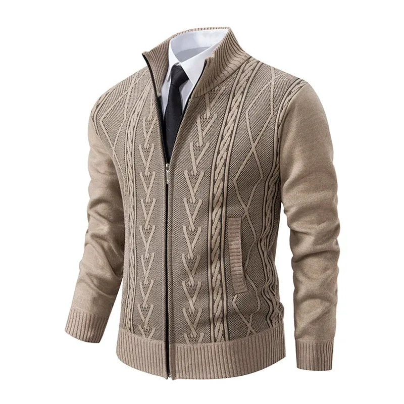Aidase 2024 New Men's Sweaters Autumn Winter Warm Zipper Cardigan Sweaters Man Casual Knitwear Sweatercoat male clothe