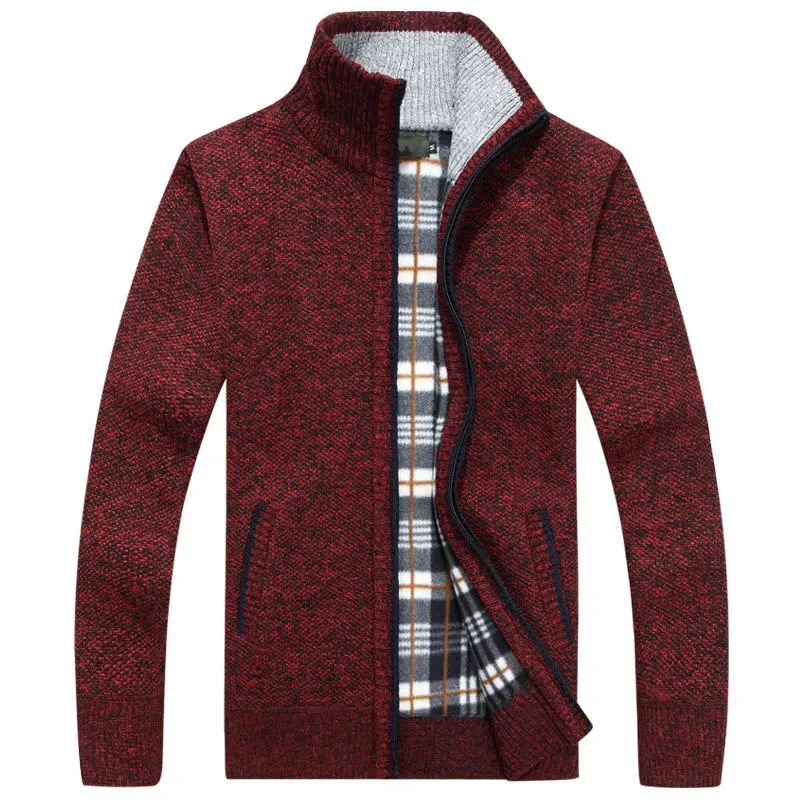 Aidase 2024 New Men's Sweaters Autumn Winter Warm Zipper Cardigan Sweaters Man Casual Knitwear Sweatercoat male clothe