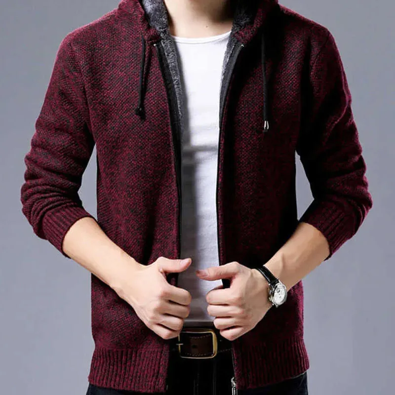 Aidase 2024 New Men's Sweaters Autumn Winter Warm Zipper Cardigan Sweaters Man Casual Knitwear Sweatercoat male clothe