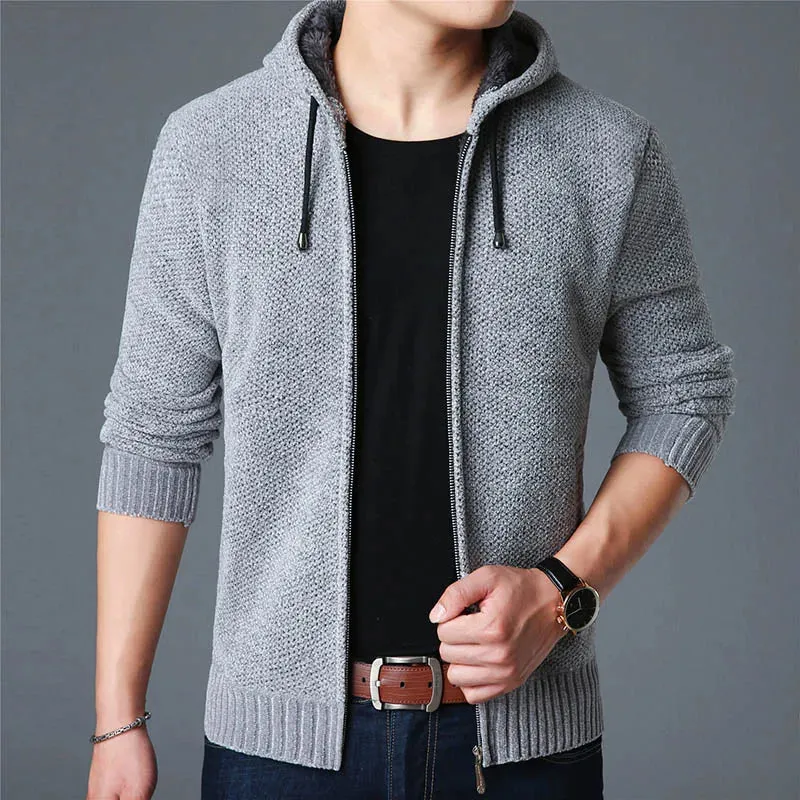 Aidase 2024 New Men's Sweaters Autumn Winter Warm Zipper Cardigan Sweaters Man Casual Knitwear Sweatercoat male clothe