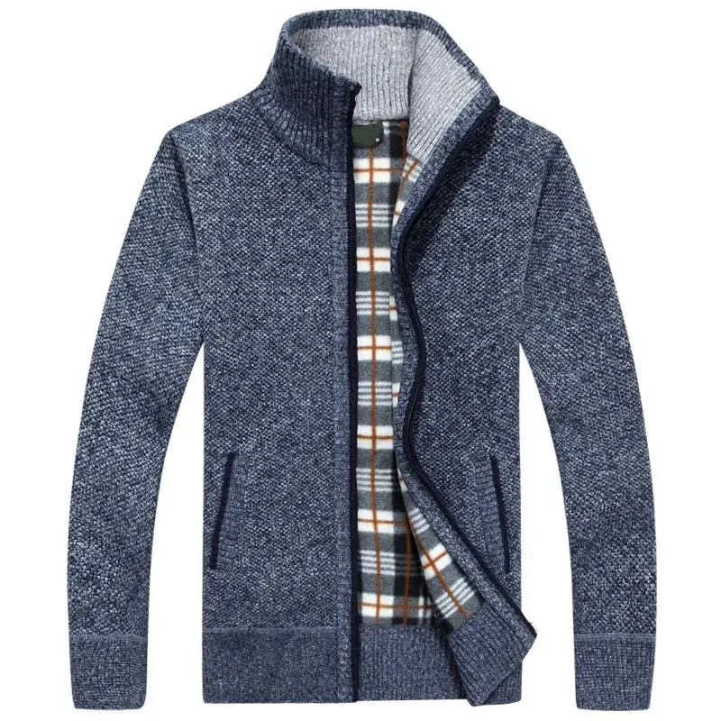 Aidase 2024 New Men's Sweaters Autumn Winter Warm Zipper Cardigan Sweaters Man Casual Knitwear Sweatercoat male clothe