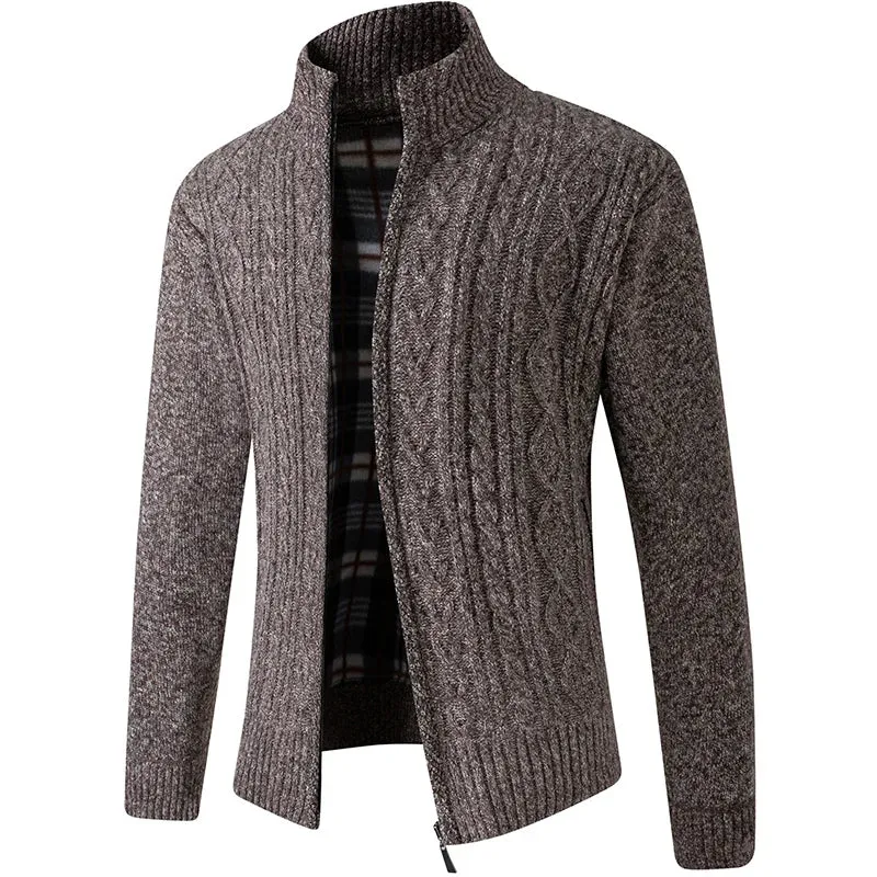 Aidase 2024 New Men's Sweaters Autumn Winter Warm Zipper Cardigan Sweaters Man Casual Knitwear Sweatercoat male clothe