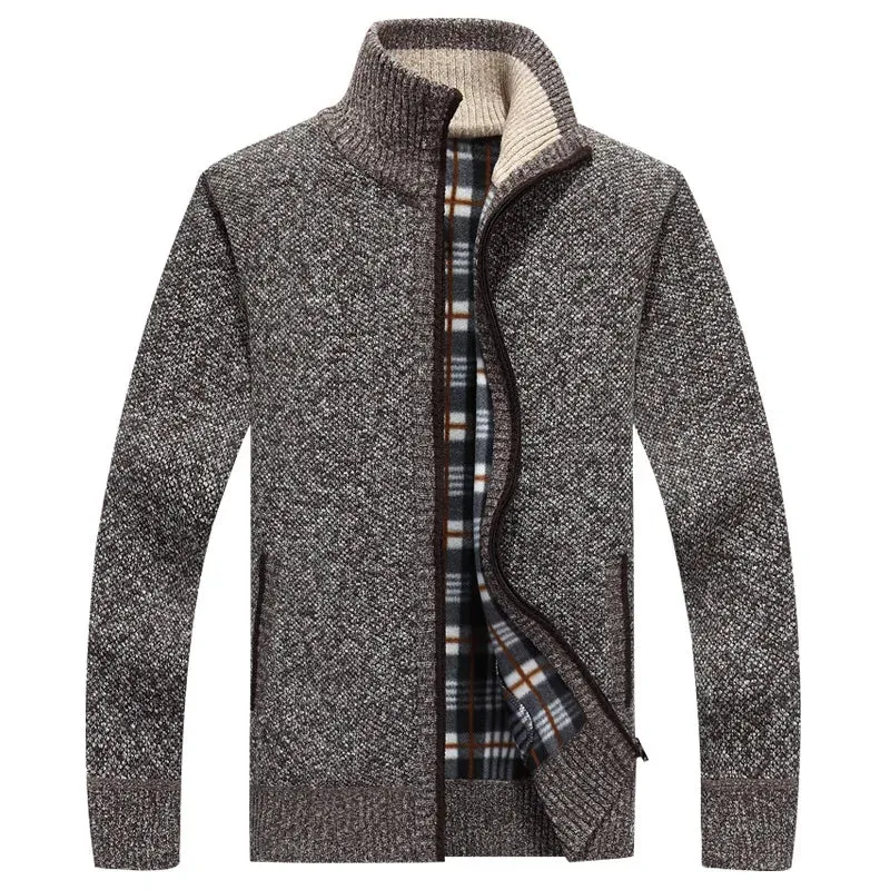 Aidase 2024 New Men's Sweaters Autumn Winter Warm Zipper Cardigan Sweaters Man Casual Knitwear Sweatercoat male clothe