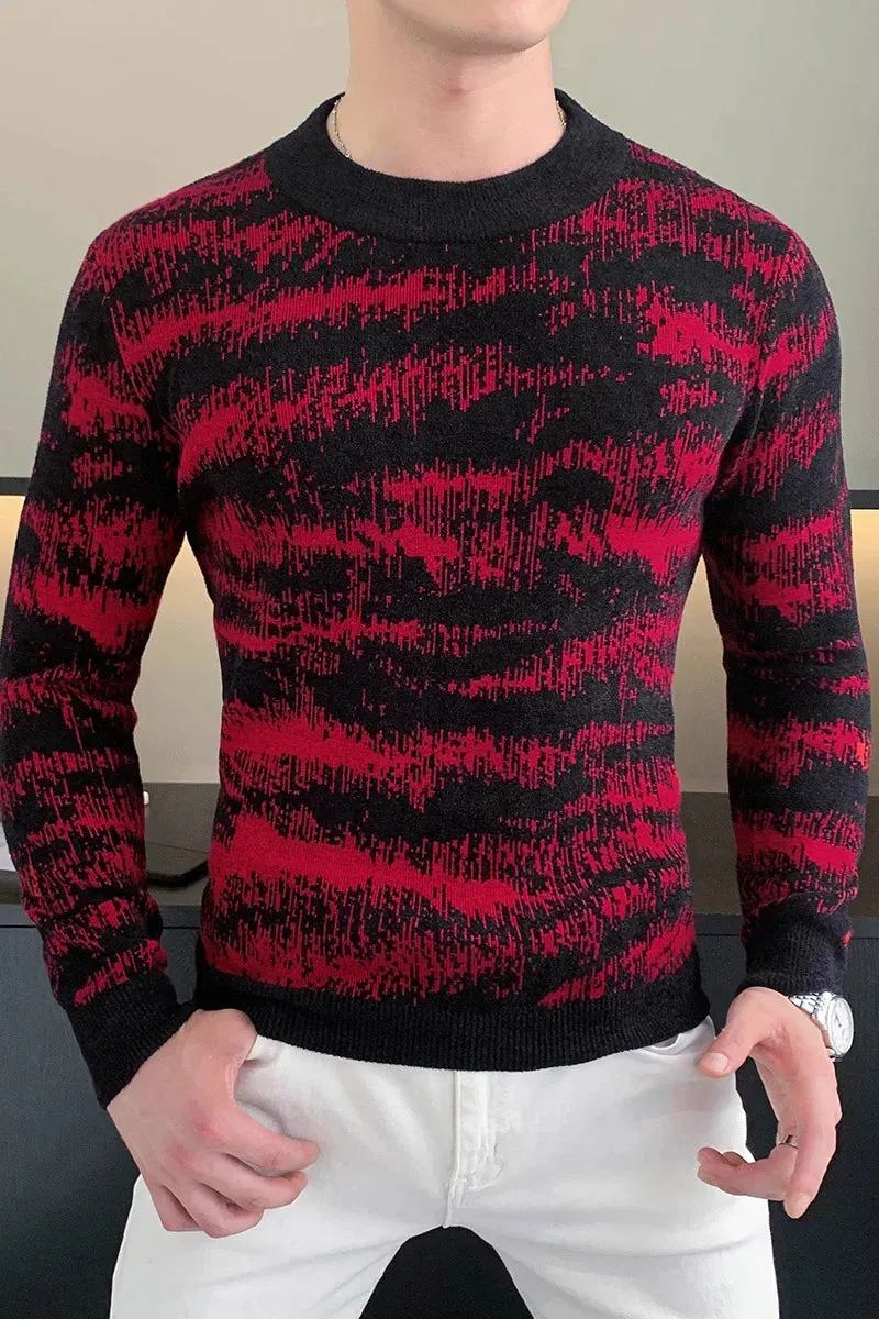 Aidase Autumn Winter Velvet Knitted Sweater Men Long Sleeve Casual Business Sweaters Comfortable Warm Versatile Social Pullover Tops