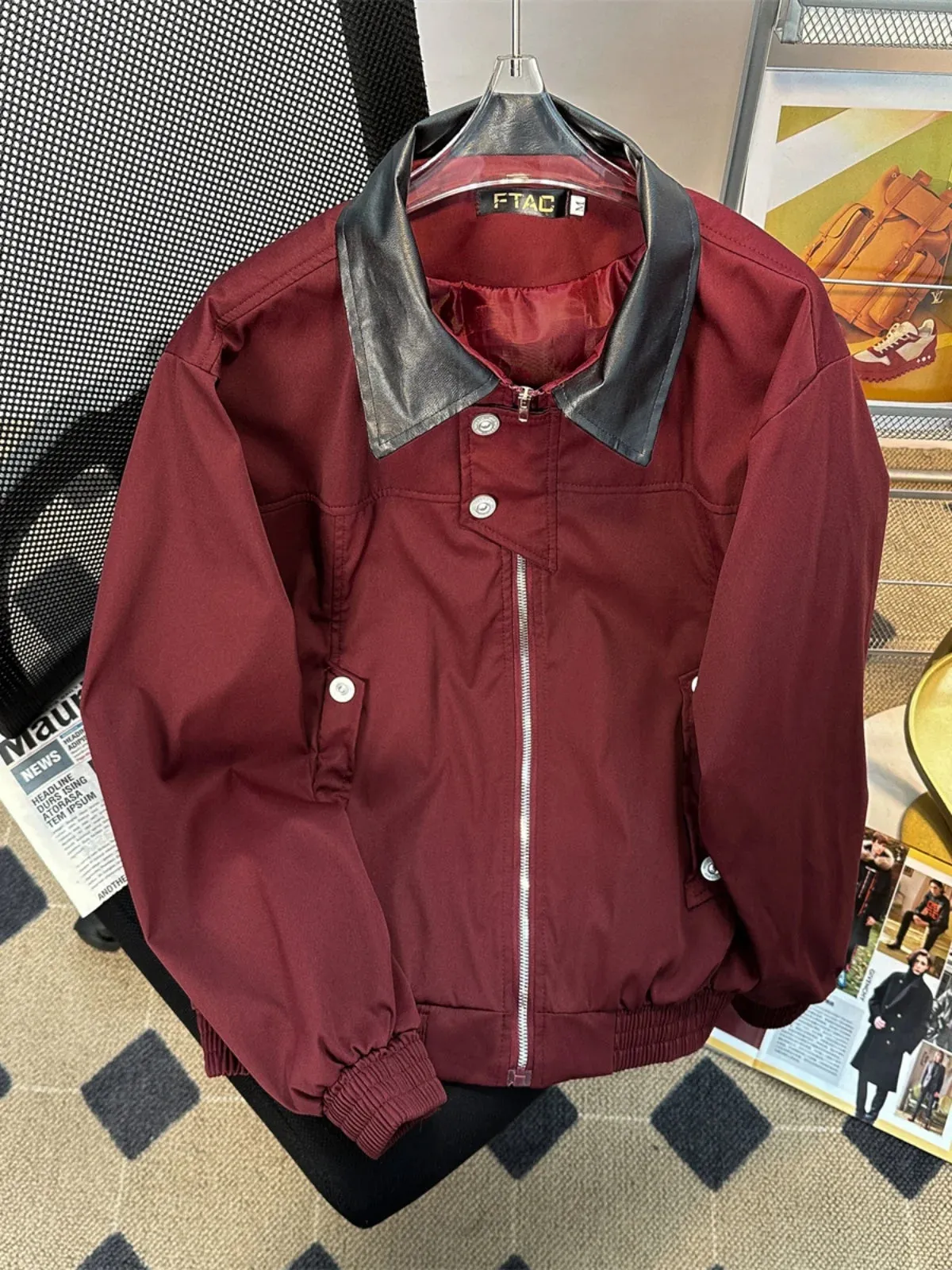 Aidase Vintage Bomber Jackets Men Women Chic Turn Down Collar Long Sleeve Short Coats Loose Spring Autumn Casual Outerwear