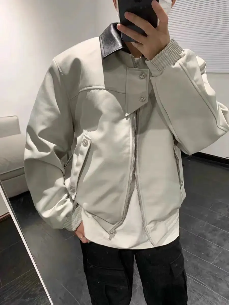 Aidase Vintage Bomber Jackets Men Women Chic Turn Down Collar Long Sleeve Short Coats Loose Spring Autumn Casual Outerwear