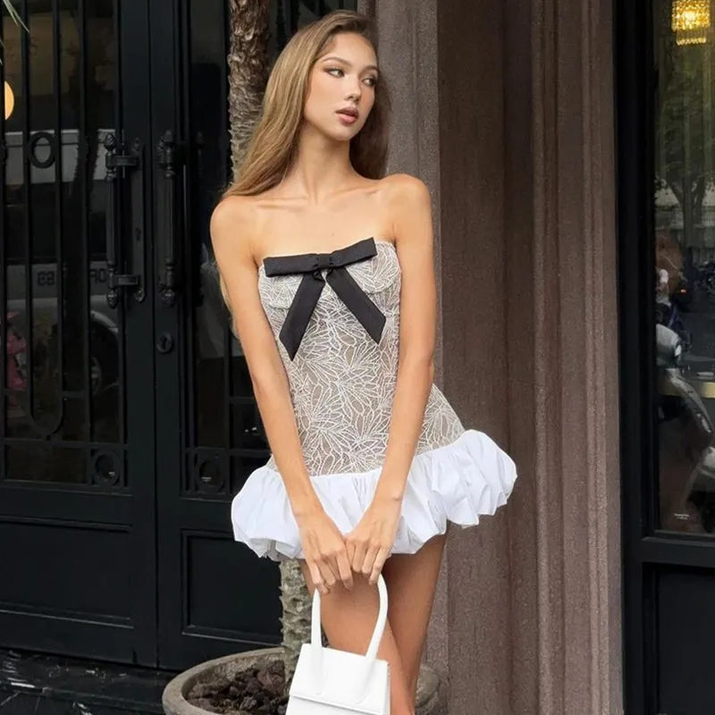 Amozae-Christmas Outfits New Year's Eve Dress Night Out Club Dresses cute winter outfits Emery Strapless Mini Dress