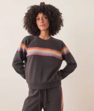 Anytime Sweatshirt Washed Black Stripe