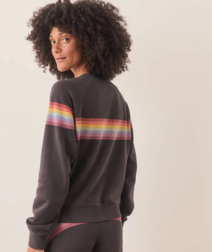 Anytime Sweatshirt Washed Black Stripe