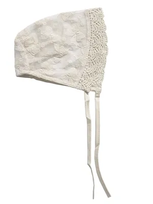 Baby Girls Bonnet in Ivory Lace for Christenings