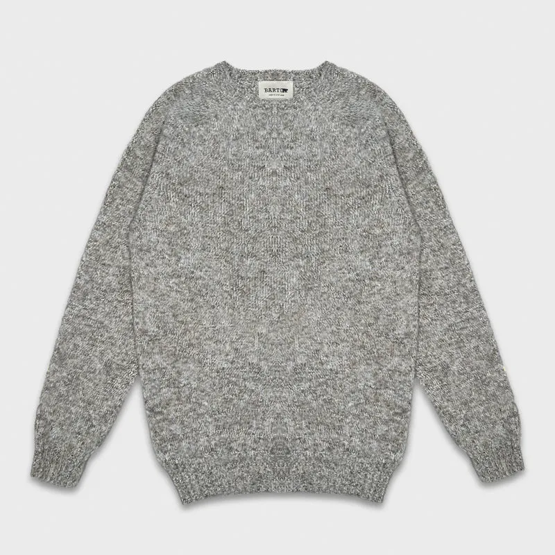 Barto Shetland Wool Crewneck Sweater Mélange Sand Beige
