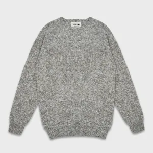 Barto Shetland Wool Crewneck Sweater Mélange Sand Beige