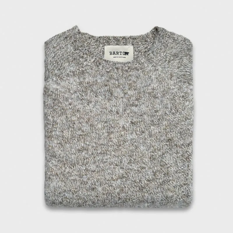 Barto Shetland Wool Crewneck Sweater Mélange Sand Beige