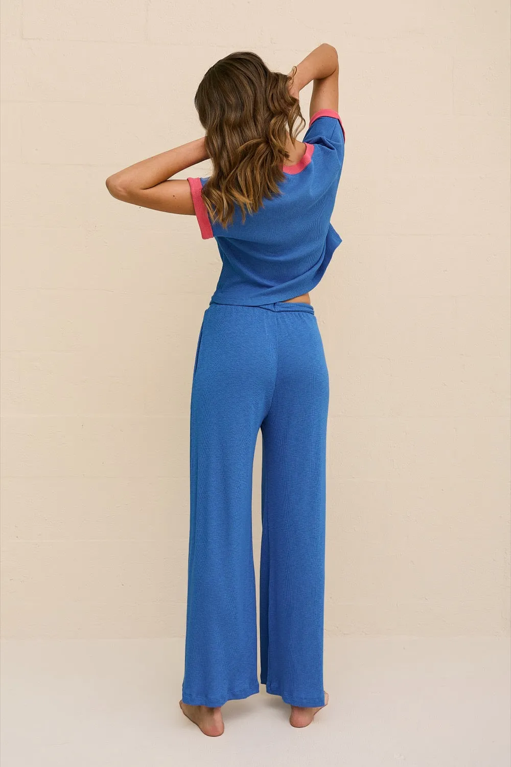 Basic Contrast Rib Top & Pant Set
