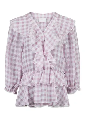Besoa Soft Check Blouse - Lavender