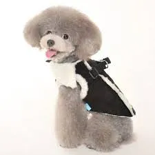 BLACK FURRY HARNESS VEST