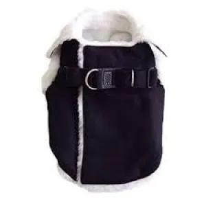 BLACK FURRY HARNESS VEST