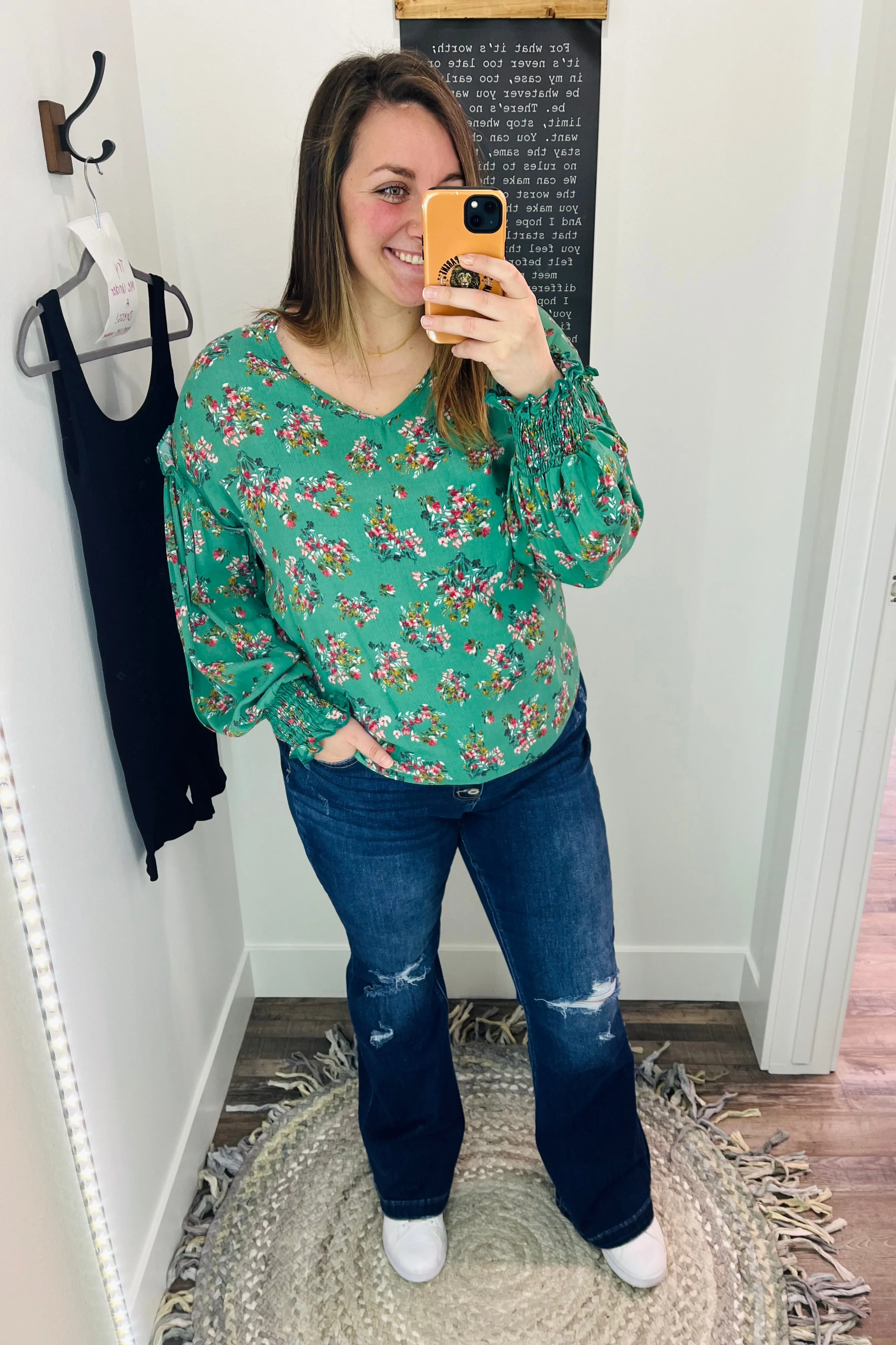 Blaire Dark Wash Mid Rise Distressed Flare KanCan Jeans