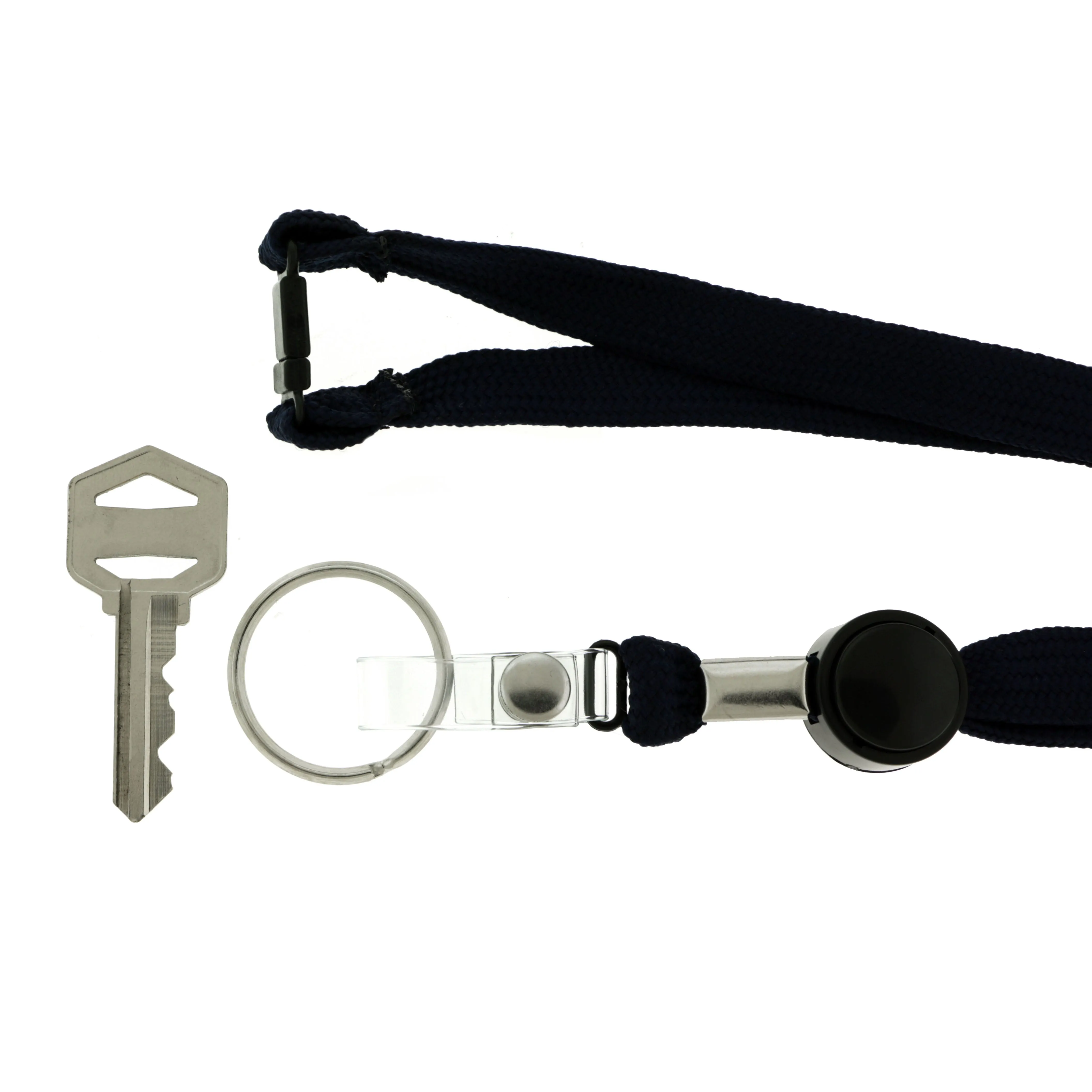 Blue & Black Colored Fabric Lanyard-Keychain #24