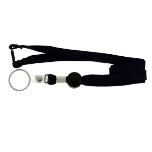 Blue & Black Colored Fabric Lanyard-Keychain #24