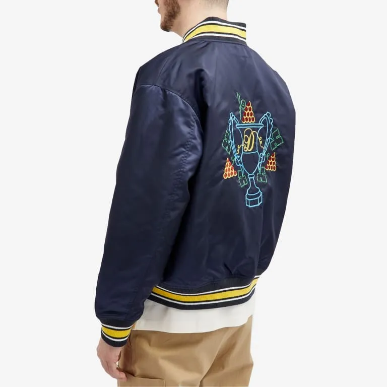 Bomber jacket Drole De Monsieur Embroidered, dark blue