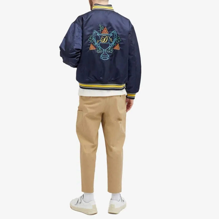 Bomber jacket Drole De Monsieur Embroidered, dark blue