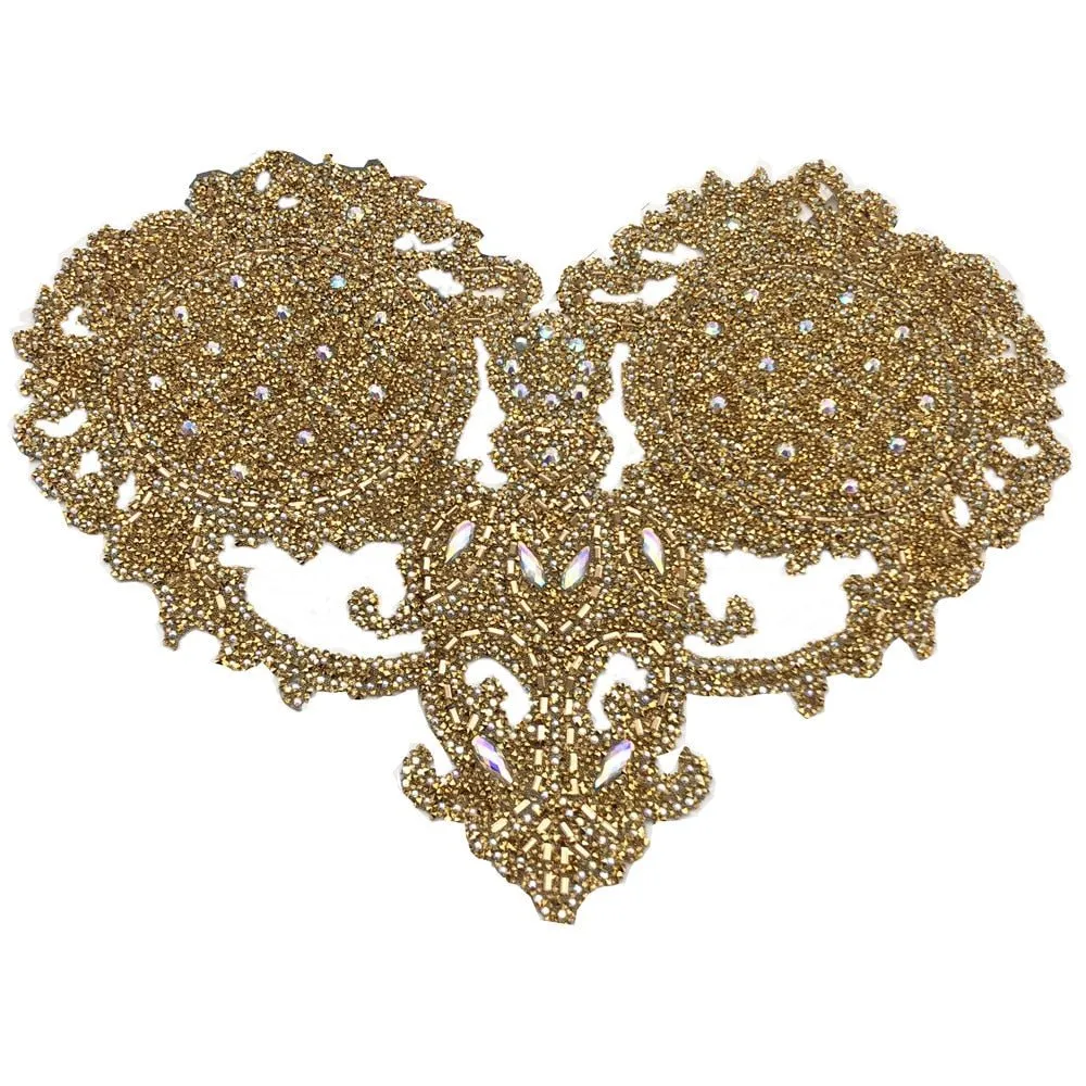 Bridal Wedding Party Rhinestone Crystal Beaded Sequin Glitter Full Body Sew On Patch Trim Applique / 35 COLOR DESIGNS