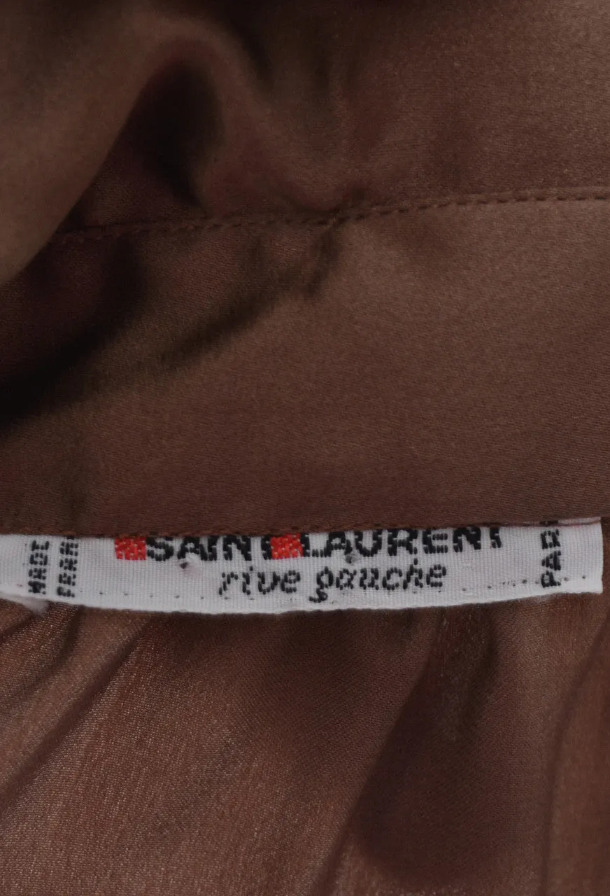 Brown Silk Blouse Vintage Yves Saint Laurent Rive Gauche