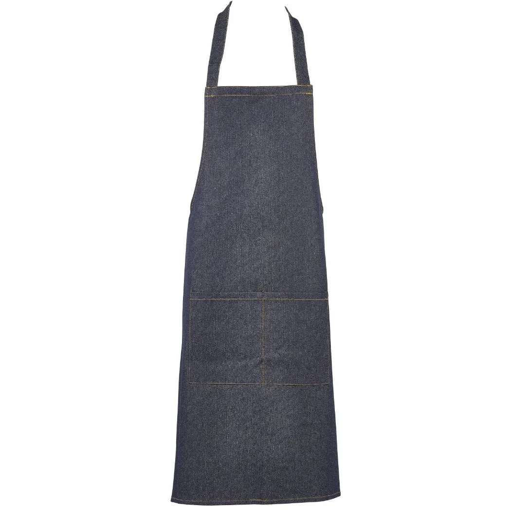 Butchers Bib Apron Unwashed Dark Denim 70 x 90cm