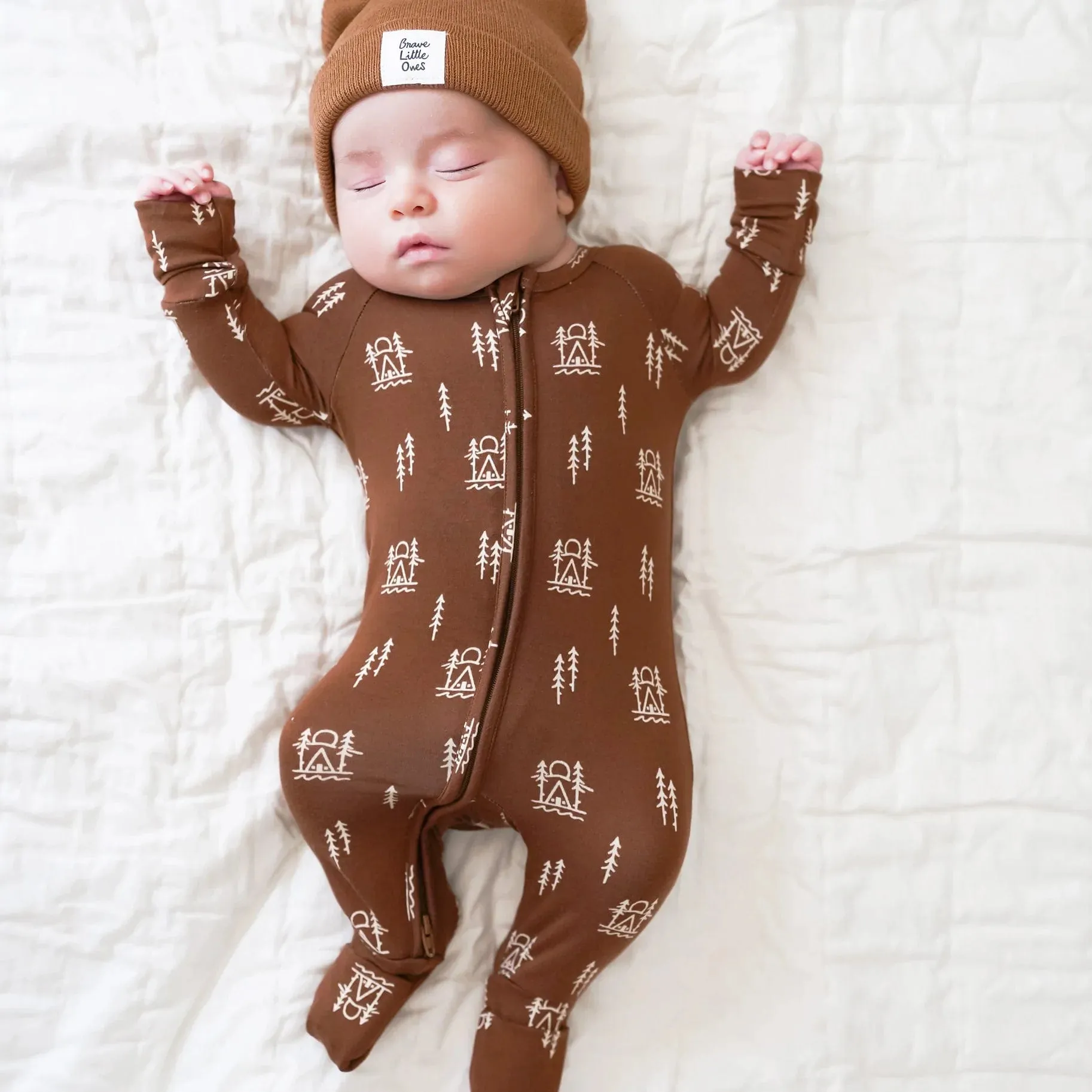 Cabin in Woods Zip Romper