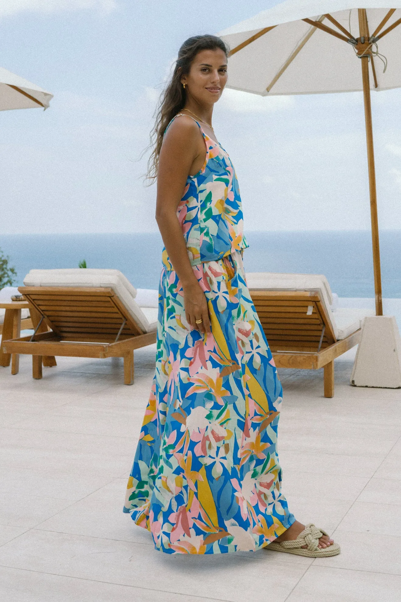 Calia Blue Floral Cami Top
