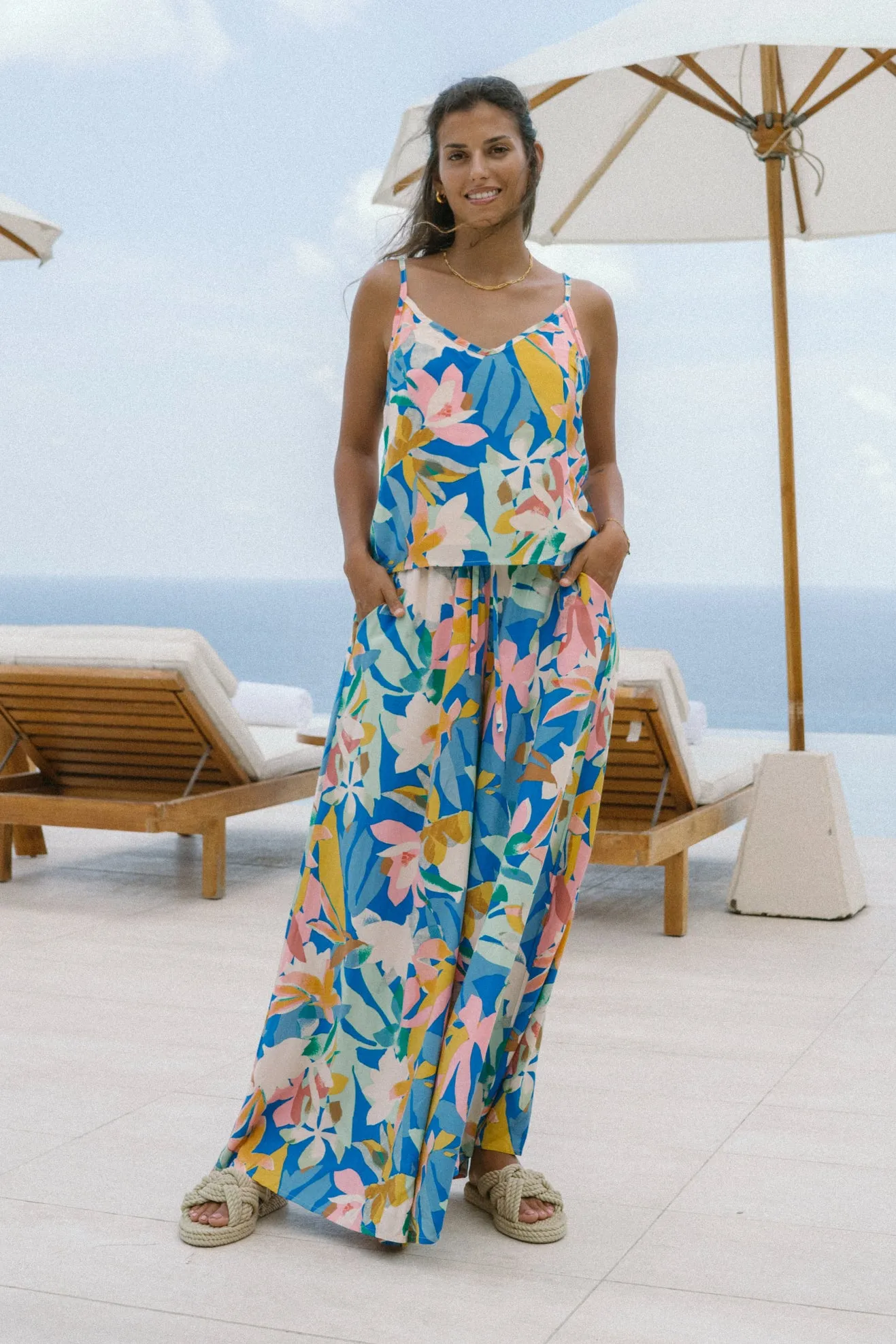 Calia Blue Floral Cami Top