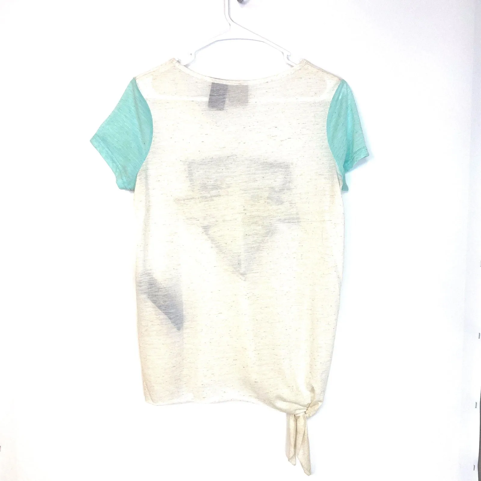Captivating Harley-Davidson Womens V-Neck T-Shirt Graphic Studded Tied Waist Pre-Owned M Multicolor