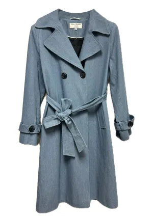 Cassandra Wasy-wear Double-Breasted Denim Trench Coat - size 12