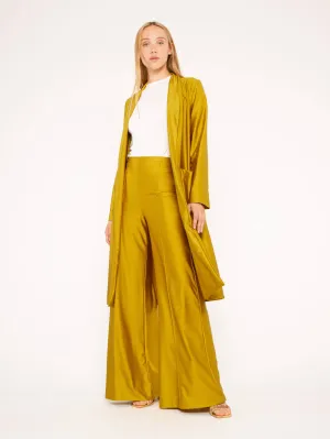 Chartreuse Sateen Stretch Smoking Jacket